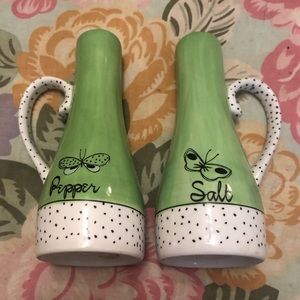 Anthropologie Green Butterfly Salt & Pepper Shaker